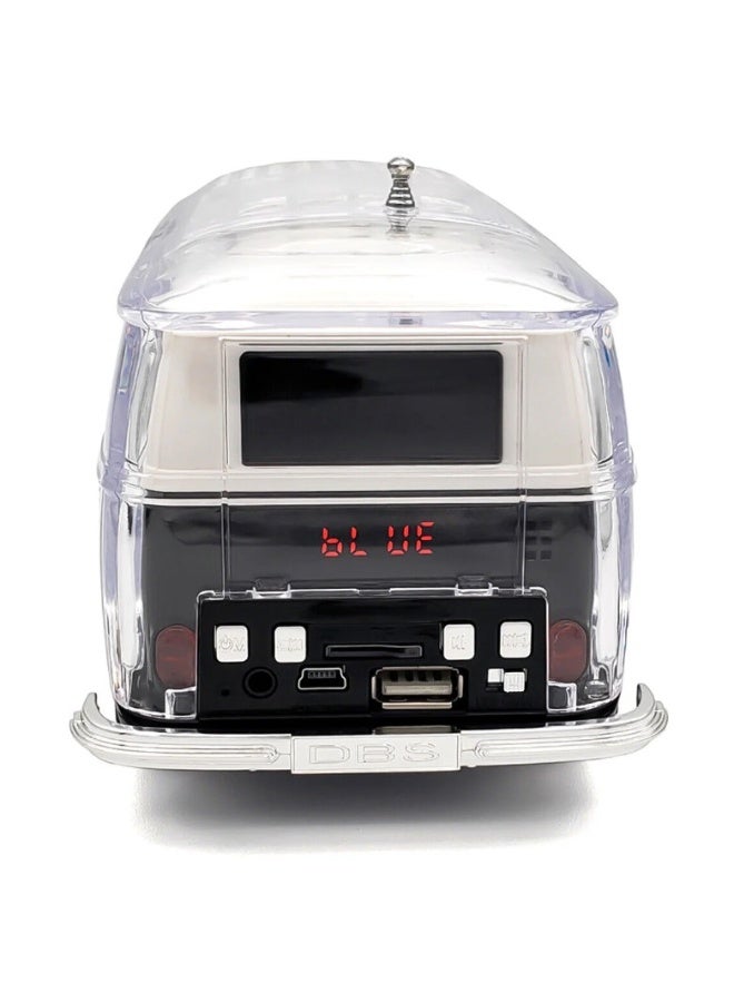ALLTEC Vintage Camper Van Bluetooth Speaker with FM Radio, USB Playback & LED Lights - Image 2